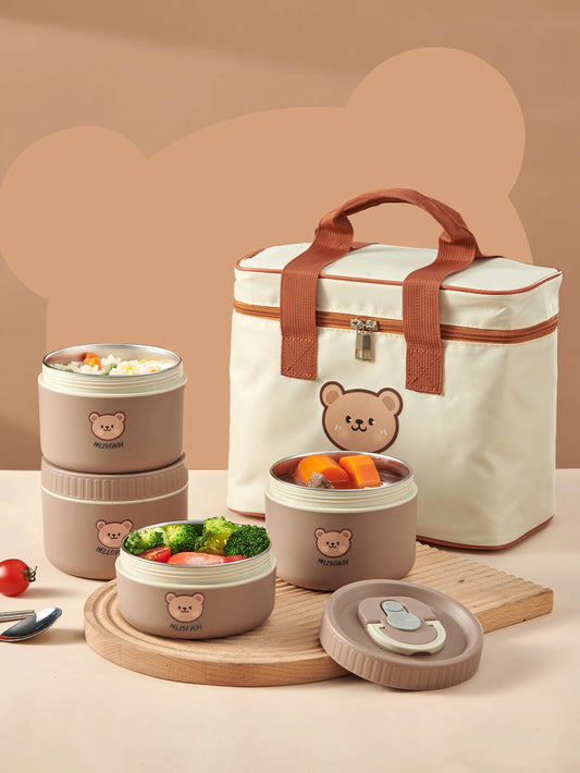 Kawaii Thermal Bento Box 🍱✨ - Adorable Leak-proof Stainless Steel Lunch Container for Kids 🥢💖