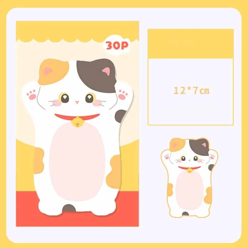 Adorable Kawaii Cat Sticky Notes 🐾 | 30 Sheets Memo Pad for School & Office 🎨 | Cute Stationery Gift & Bookmark 🌟