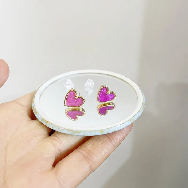 Charming Kawaii Red Heart Stud Earrings 💖✨ - Adorable Jewelry for Romantic Moments & Gifts! 🎁