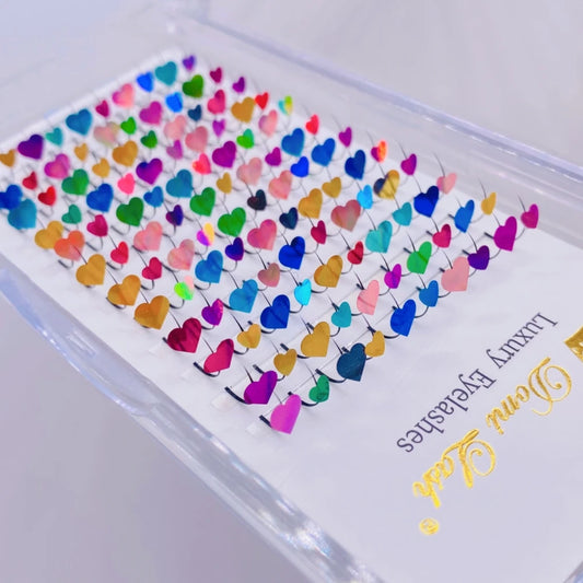 🌸✨ Kawaii Butterfly Heart Eyelash Extensions - 3D Glittery Mink Lashes for Whimsical Makeup! 🌟💖
