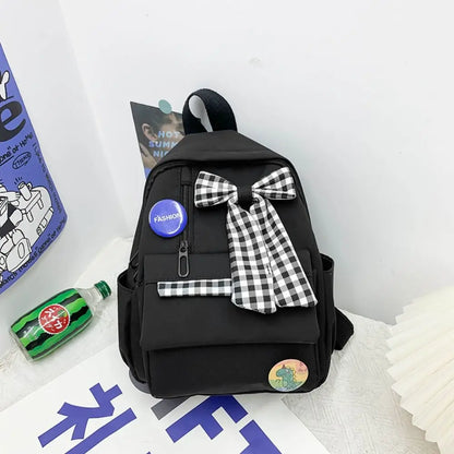 Kawaii Bow Backpack 🎀 | Cute & Spacious Nylon School Bag for Kids 🌟 | Perfect for School & Outdoor Adventures 🏞️
