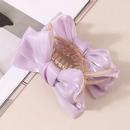 Kawaii Large Satin Bow Hair Claw 🎀✨ Adorable Hair Accessory for Trendy Girls - 12CM Fashion Statement!