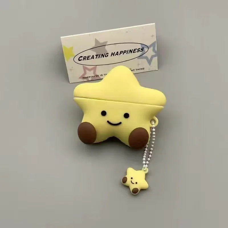 Kawaii Star & Moon AirPods Case 🌙✨ | Adorable Silicone Protection for AirPods 1/2, 3, Pro & Pro2