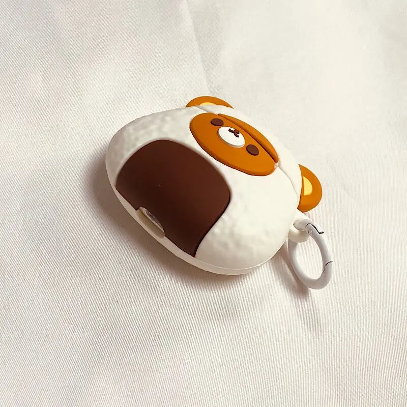 Kawaii Bear Rice & Veggie Roll Silicone Case for AirPods 🎉🐻🌱