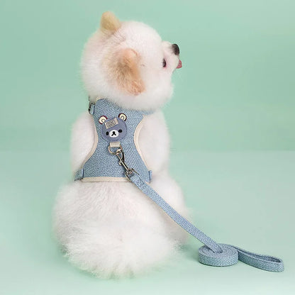 ✨ Adorable Adjustable Pet Harness & Lead Set 🐾💕 Perfect for Outdoor Adventures with Your Furry Friend! 🌈🐶🐱