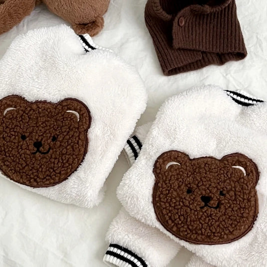 🐻 Cozy Bear Jumpsuit for Pups - Adorable Plush Winter Wear! ❄️✨