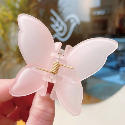 Kawaii Butterfly Acrylic Hair Claw Clip 🦋✨ | Colorful Matte Gradient Hairpin for Sweet Styles 🌈💖