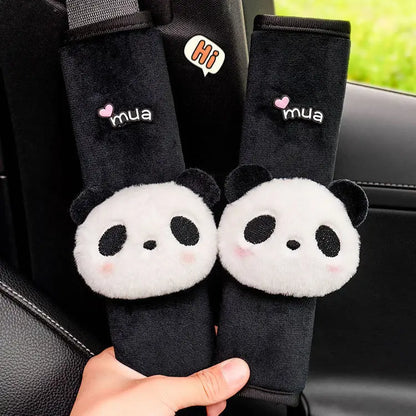 Kawaii Panda Plush Steering Wheel Cover 🐼✨ | Warm & Cozy Winter Car Accessory 🚗❄️