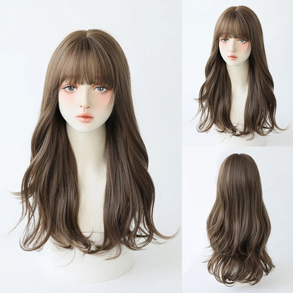 Kawaii Blonde Cosplay Wig 🎀✨ | Wavy Synthetic Hair with Bangs for Daily & Party Looks 💖