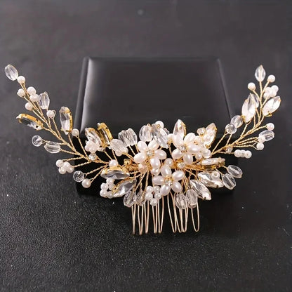 Crystal Rhinestone Pearl Hair Comb Headpiece For Brides And Weddings Romantic Clip Accessory 💎✨