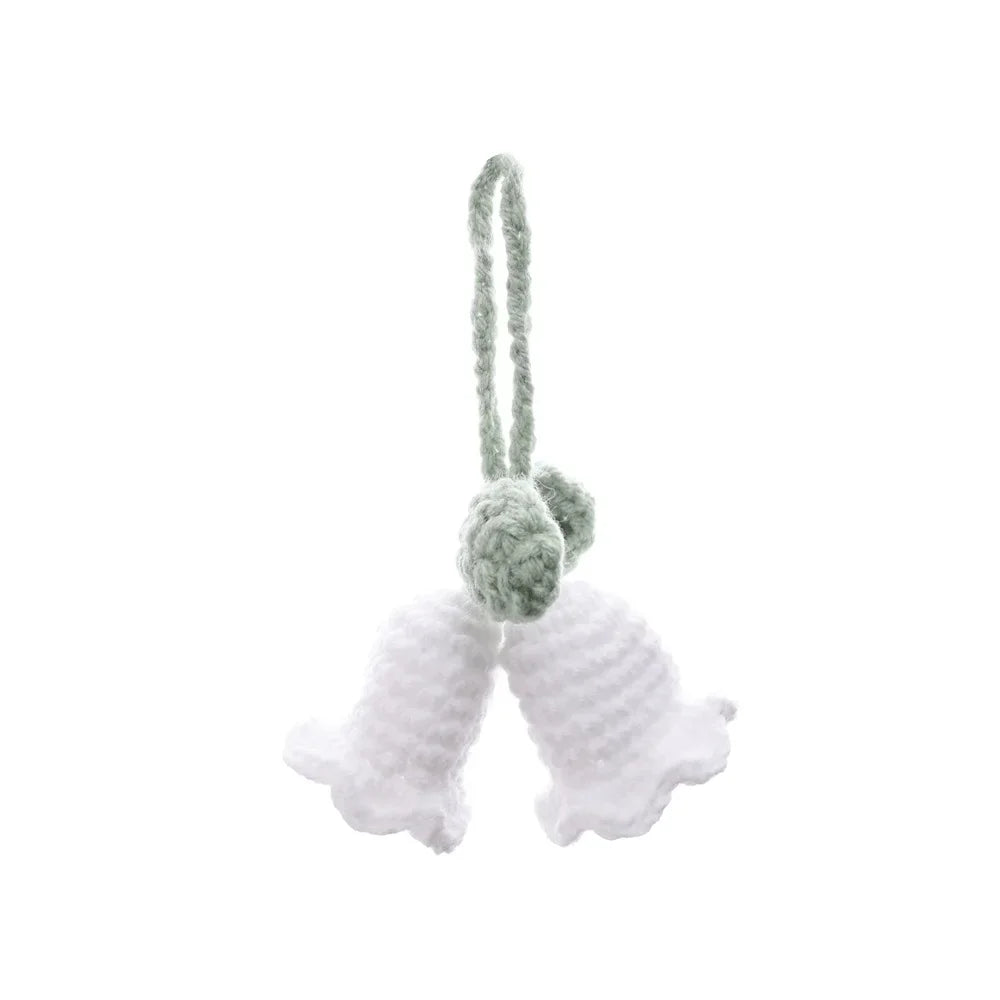 Whimsical Knitted Flower Keychain Charms Wool Leaf Pendants For Bags 🌸🧶