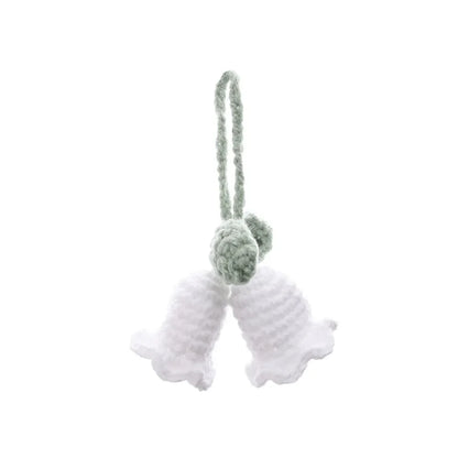 Whimsical Knitted Flower Keychain Charms Wool Leaf Pendants For Bags 🌸🧶
