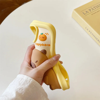 Adorable Kawaii Capybara Squishy Phone Case for iPhone 15/14/13/12/11 Pro Max 🐾💖 – Soft Silicone Bubble Blower Protection!