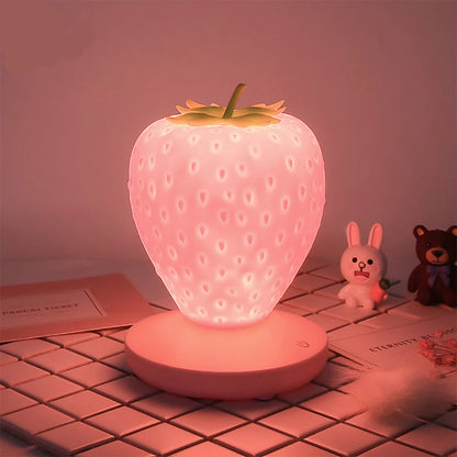 🍓Adorable LED Strawberry Night Light 🌟 Touch-Sensor & USB Rechargeable for Cozy Spaces! - Pixie Quill