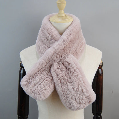 Lux Rex Rabbit Fur Scarf For Women Real Fur Warmth 🧣 Cozy Elegance ❄️