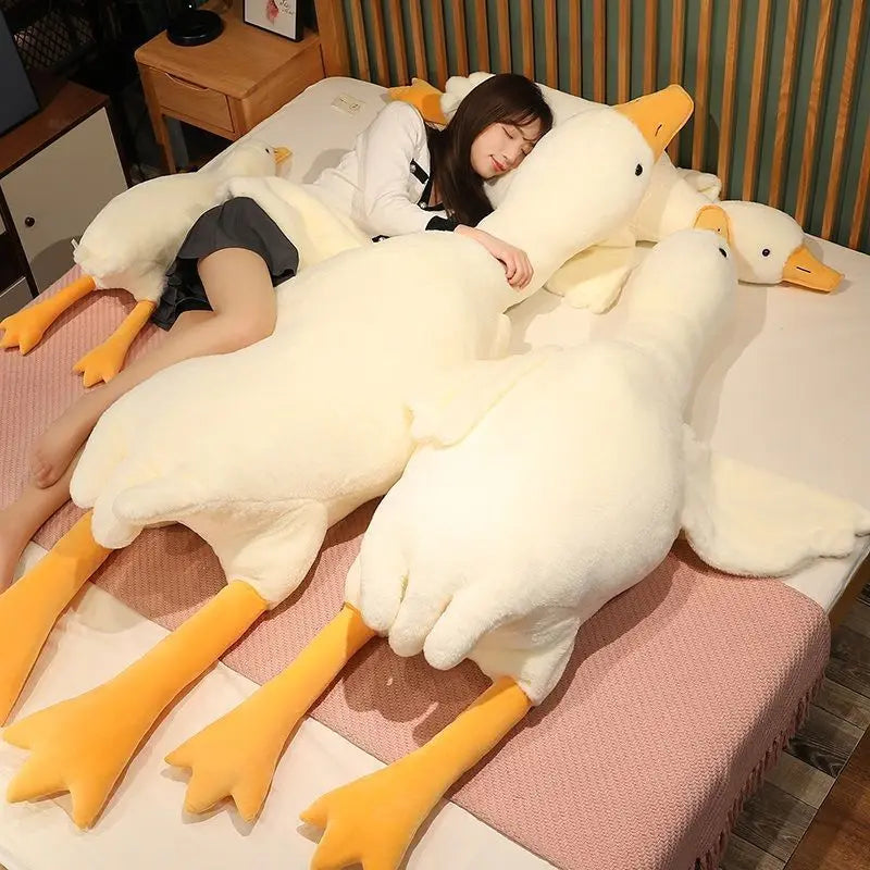 Cuddle Buddy Big White Goose Plush Pillow 🦢✨ Snuggle Up in Softness!