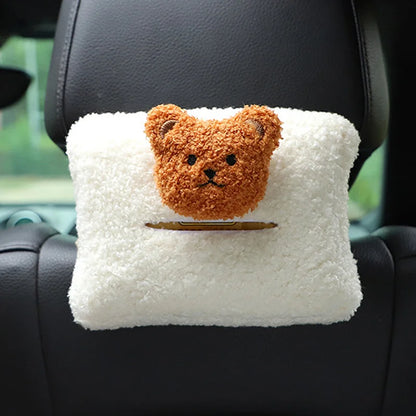 Kawaii Cloud & Flower Plush Tissue Box Holder 🌸☁️ - Adorable Car Napkin Organizer for Back Seat & Armrest! 🚗✨