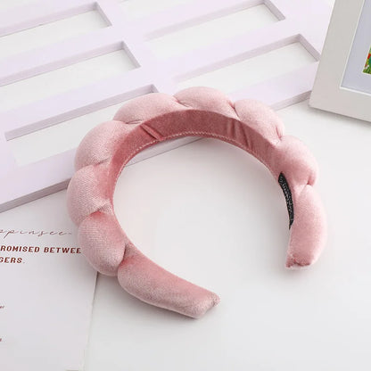 Kawaii Velvet Padded Hair Band 🐰✨| Retro Puffy Headbands for Cute Makeup Looks 🎀 | Stylish Hair Accessories for Women 🌸