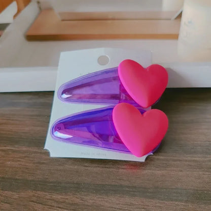 ❤️✨ Sweet Heart Vibes: Adorable 2pc Colorful Hairpin Clips for Girls & Kids! 🦄🌈 - Pixie Quill