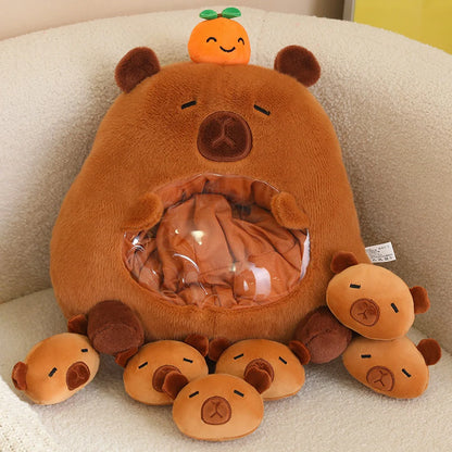 Kawaii Capybara Shark Snack Bag Plush 🦈✨ - Super Soft Cartoon Cushion Pillow for Fun Room Decor & Unique Gifts 🎁💕