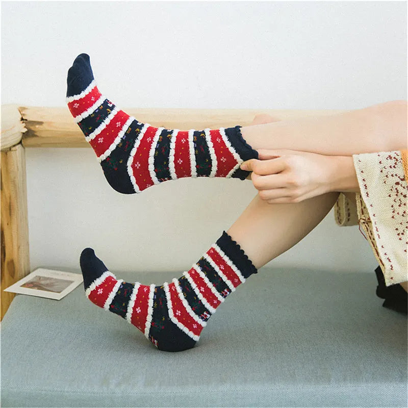 Cozy Winter Cartoon Socks For Women Cute Christmas Elk Deer Bear Gift 🧦🎄