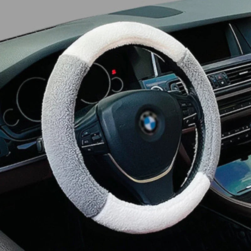 Kawaii Plush Steering Wheel Cover for Cozy Winter Drives ❄️💖 Cute & Anti-Slip Car Accessory