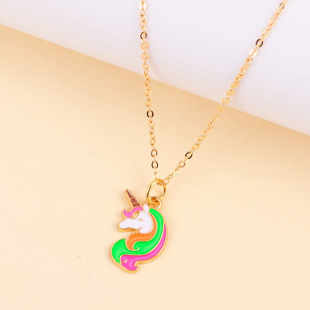 Kawaii Rainbow Unicorn Pendant Necklace 🌈✨ - Adorable Choker for Girls & Women 🎀 - Perfect Birthday Gift! 🎁