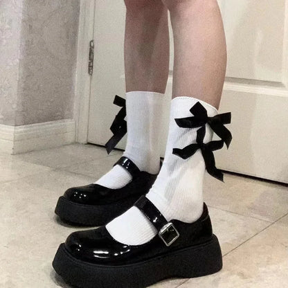 ✨ Adorable Bowknot Socks for Happy Feet! 🍬 Cute Japanese Harajuku Style Short Crew for Girls 🎀 Perfect Gift!