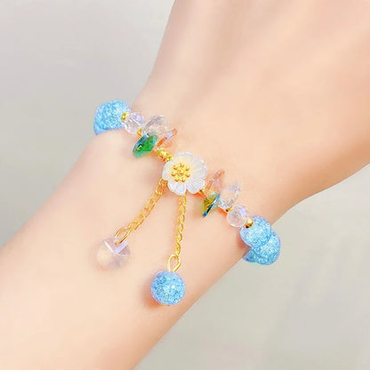 Kawaii Shell Flower Crystal Charm Bracelet 🌸✨
