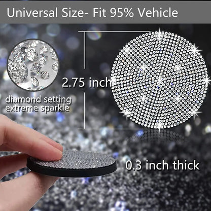 Adorable Blingy Rhinestone Car Cup Holder Coasters ✨💖 | 2pcs Non-Slip Silica Gel Mats for a Cute Automotive Touch!