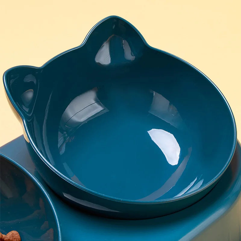 Kawaii 3-in-1 Cat Feeder & Water Dispenser 🐾💕 | Adorable Double Bowl Set for Small Pets 🐱💧 | Cute Cat Accessories