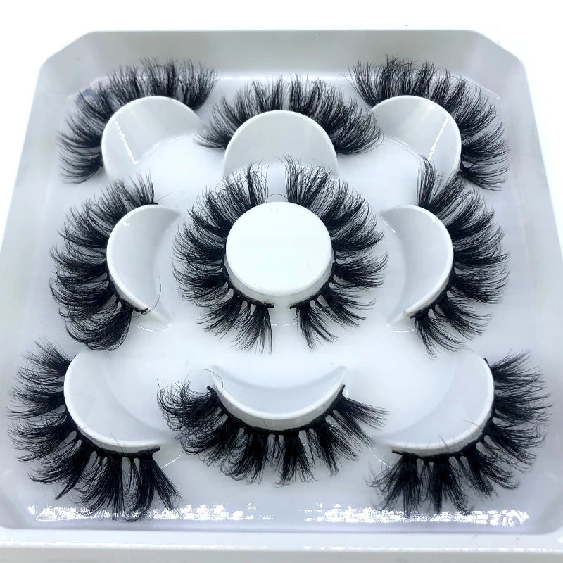 New 5 Pairs 8-25mm Natural 3D False Eyelashes Kit Mink Lashes Full Strip Look Whimsical Cute Glam 🌸✨