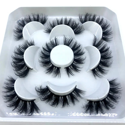 New 5 Pairs 8-25mm Natural 3D False Eyelashes Kit Mink Lashes Full Strip Look Whimsical Cute Glam 🌸✨