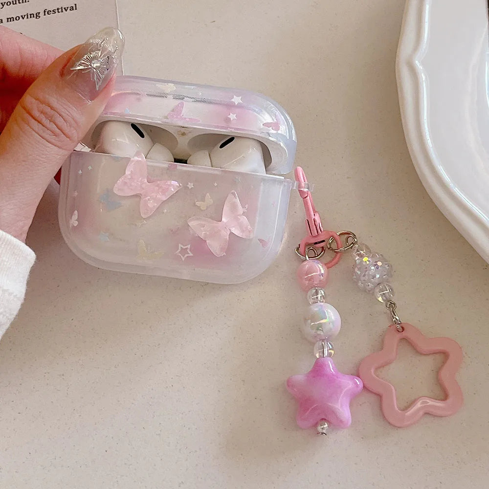 Charming 3D Butterfly AirPods Case 🦋✨ with Keychain - Cute & Soft Silicone Cover for Pro 2, 1, 2, 3! 🎧💕 - Pixie Quill