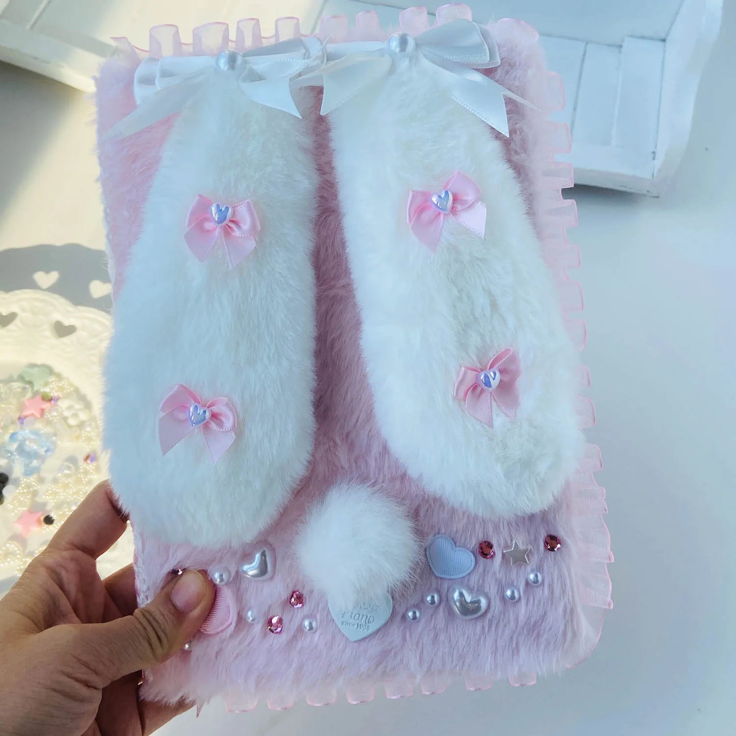 Charming A5 Plush Journal With Bunny Ears Diary Gift Fluffy Notebook 80 Sheets 🐰