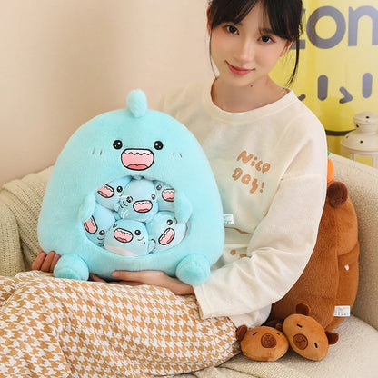Kawaii Capybara Shark Snack Bag Plush 🦈✨ - Super Soft Cartoon Cushion Pillow for Fun Room Decor & Unique Gifts 🎁💕