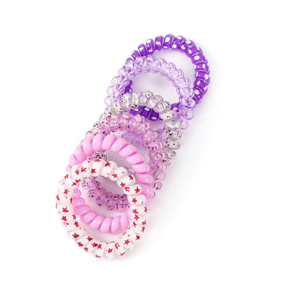 🌈✨ Adorable Spiral Hair Coils - 6pc Colorful Jelly Hair Ties for Trendy Tails! 🌸💖