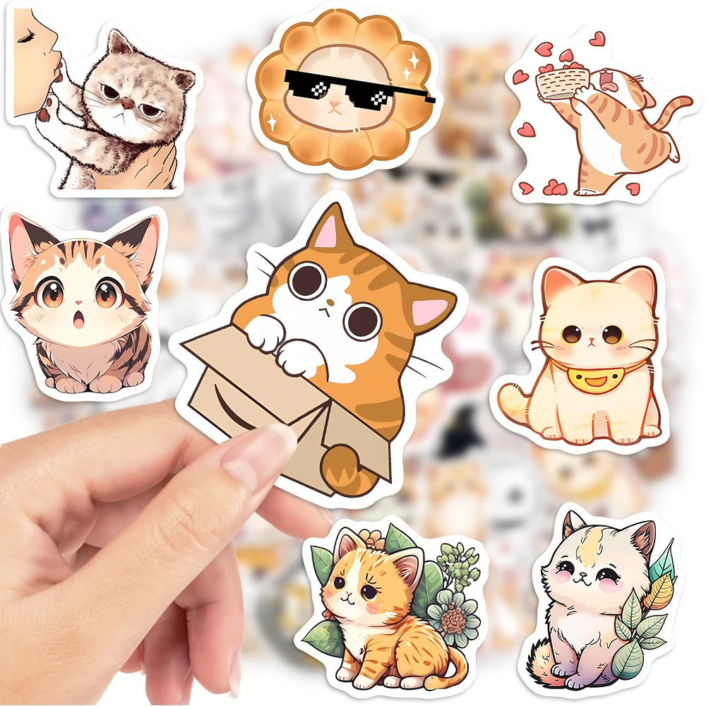 Adorable Kawaii Cat Stickers 🐱✨ - Cute Anime Pets for DIY Fun on Phones, Laptops & More! 🎨💕