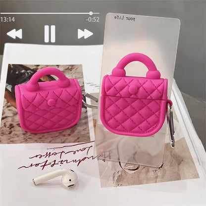 Kawaii Pink Cartoon Leather Case for AirPods 🎀✨ | Cute Silicone Cover & Keychain for Wireless Earbuds 🐾💖
