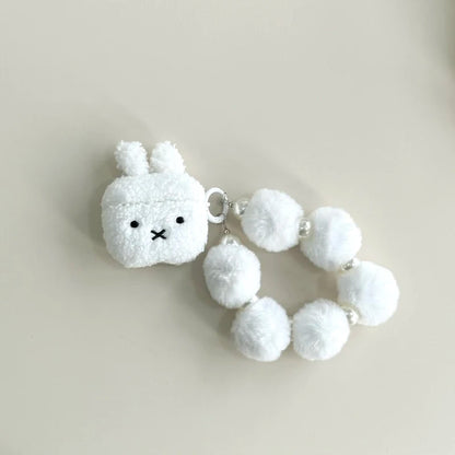 Kawaii Plush White Rabbit AirPods Cozy Case 🐰✨ for 1/2, 3, Pro & Pro 2! 🎧💖