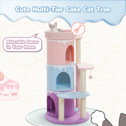 Four Tier Cat Tree For Large Cats With Large Top Perch And Sisal Scratching Posts Indoor Playhouse 🐾🐱