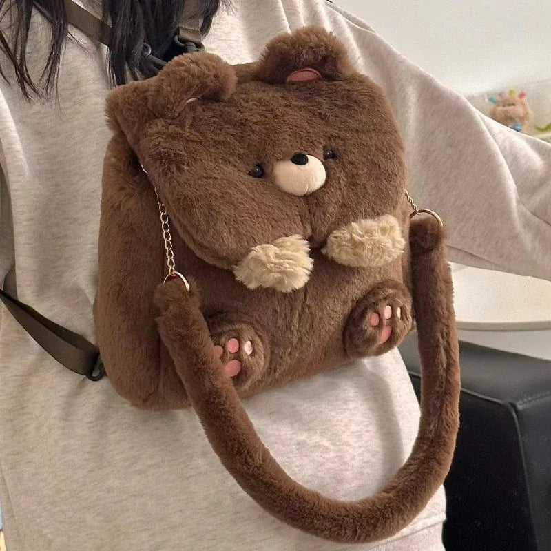Bear-y Cute Plush Backpack 🎒💖 - Perfectly Playful School Companion! 🐻✨