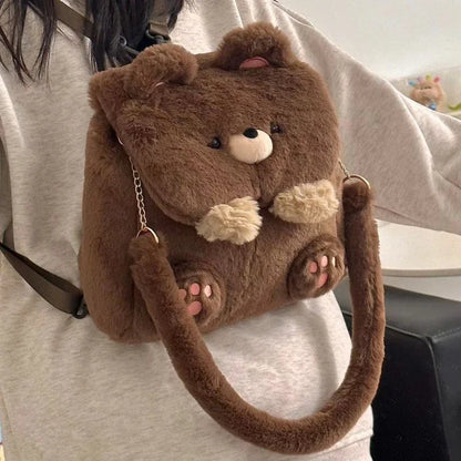 Bear-y Cute Plush Backpack 🎒💖 - Perfectly Playful School Companion! 🐻✨