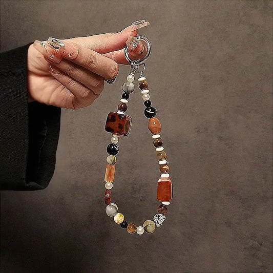 Original Vintage Handmade Beaded Phone Strap Charm Lanyard For Mobile Camera 📷🎀