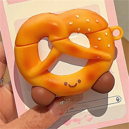 Kawaii 3D Bowknot Bread Soft Silicone AirPods Case 🍞💕 - Cute Protective Cover for AirPods 1, 2, 3 & Pro 2!