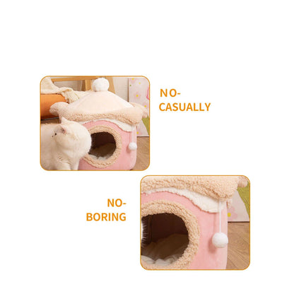 ✨ Cozy Cat & Pup Paradise 🐾 - Ice Cream Tent Bed! 🍦🐶💖