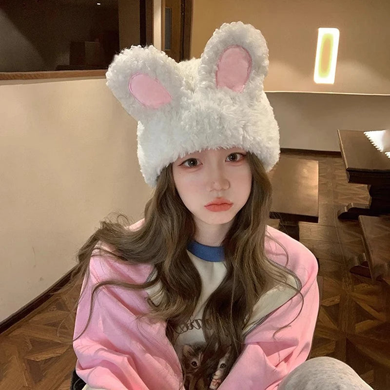🐰 Cozy Kawaii Rabbit Ears Beanie 🎩 - Unisex Warm Hip Hop Hat for All Seasons! 🌟