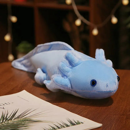 ]Colorful Axolotl Plushie 🌈✨ - Cute Salamander Stuffed Toy for Kids 🎁🐾 - Birthday Gift in Pink, Yellow, Grey & Blue