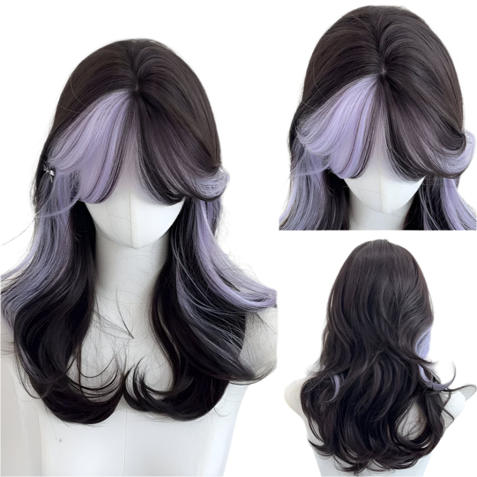 Cute Ombre Blonde & Black Double Ponytail Lolita Wig 🎀✨ - Kawaii Cosplay Hair with Bangs for Harajuku Style! 💖👸