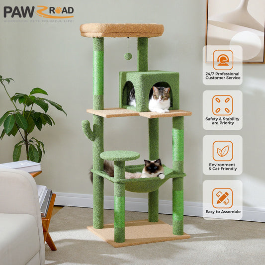 Cactus Cat Tree Tower For Large Cats 🐱🌵 5 Tier Indoor Condo With Top Perch